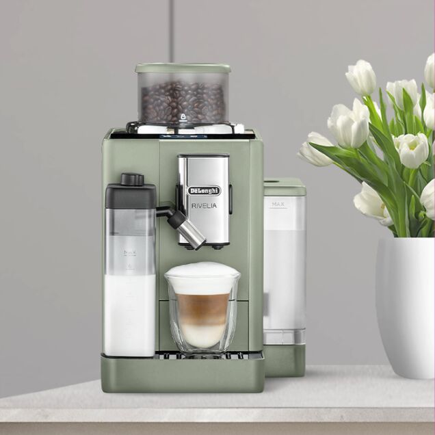 De'Longhi Rivelia Machine à espresso full automatique avec broyeur à grain (EXAM441.55.GR)